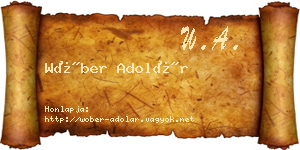 Wöber Adolár névjegykártya